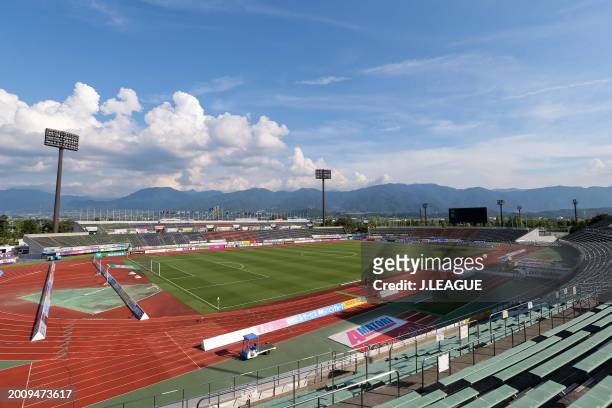 General view prior to the J.League J1 match between Ventforet Kofu and Shimizu S-Pulse at Yamanashi Chuo Bank Stadium on September 9, 2017 in Kofu,...