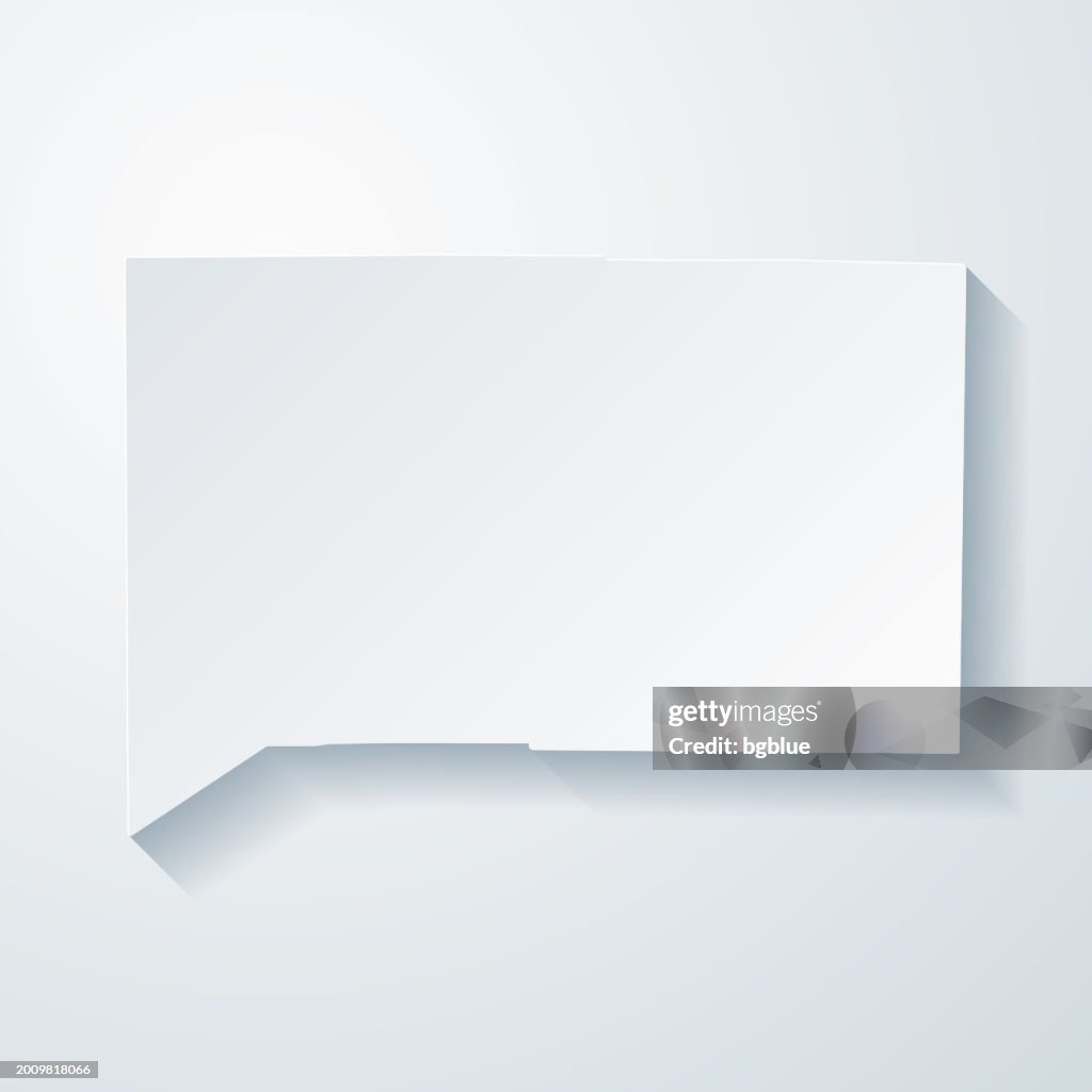 Franklin County, Indiana. Map with paper cut effect on blank background