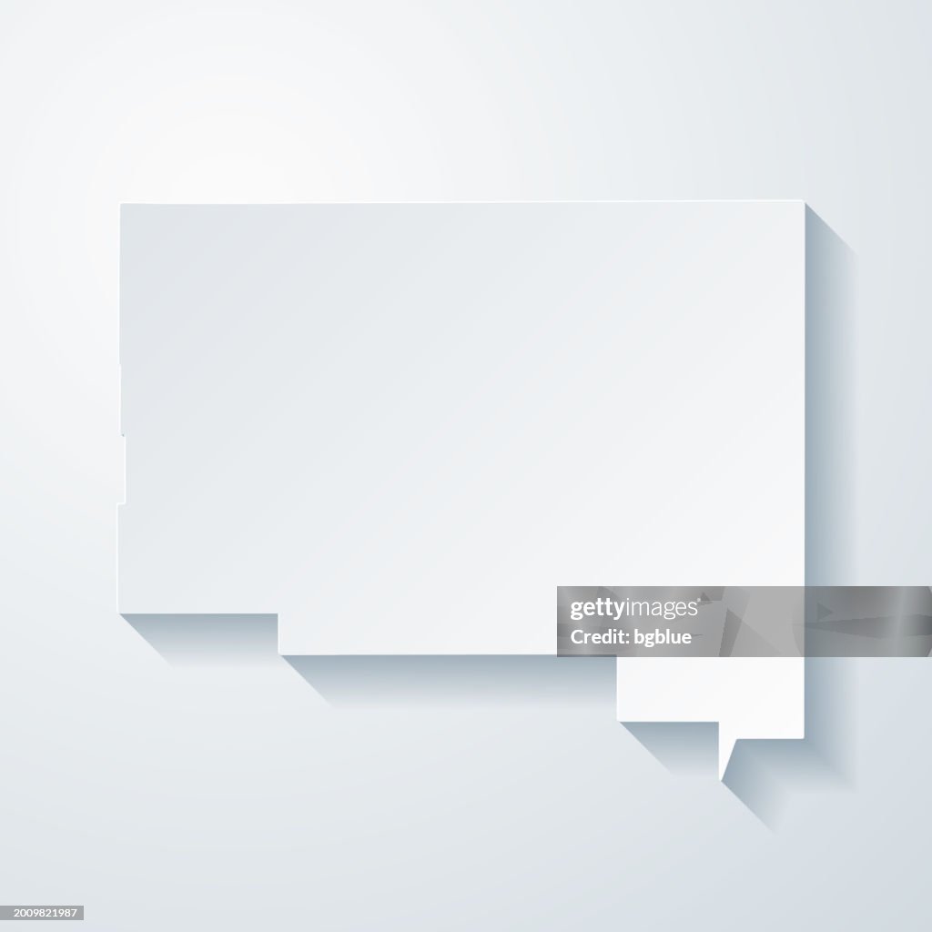 Humboldt County, Nevada. Map with paper cut effect on blank background