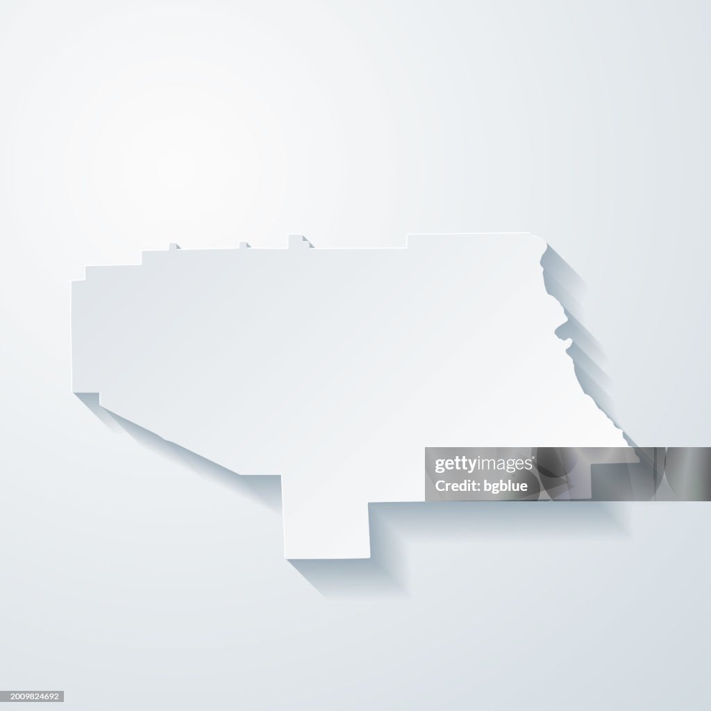 Contea di Lee (Alabama). Mappa con effetto taglio carta su sfondo vuoto