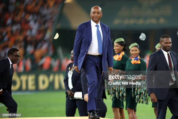 President of the Confederation of African Football Patrice Motsepe ,during the TotalEnergies CAF Africa Cup of Nations final match between Nigeria...