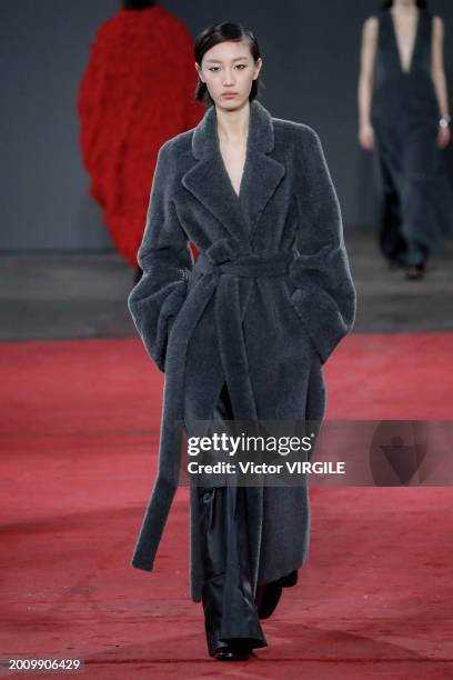 Model walks the runway during the Gabriela Hearst Ready to Wear Fall/Winter 2024-2024 fashion show as part of the New York Fashion Week on February...