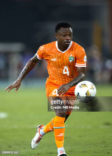 Jean Michaël Seri of Ivory Coast in action ,during the TotalEnergies CAF Africa Cup of Nations final match between Nigeria and Ivory Coast at Olympic...