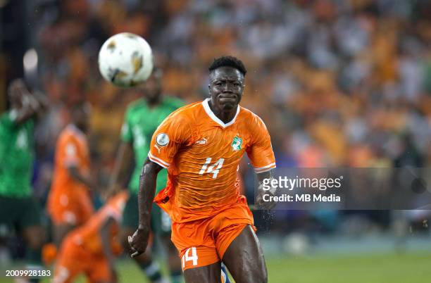 Oumar Diakité of Ivory Coast in action ,during the TotalEnergies CAF Africa Cup of Nations final match between Nigeria and Ivory Coast at Olympic...