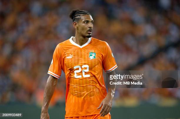 Sebastien Haller of Ivory Coast in action ,during the TotalEnergies CAF Africa Cup of Nations final match between Nigeria and Ivory Coast at Olympic...