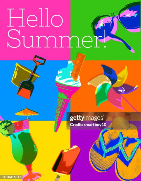 summer vacation icons - flip flop stock illustrations