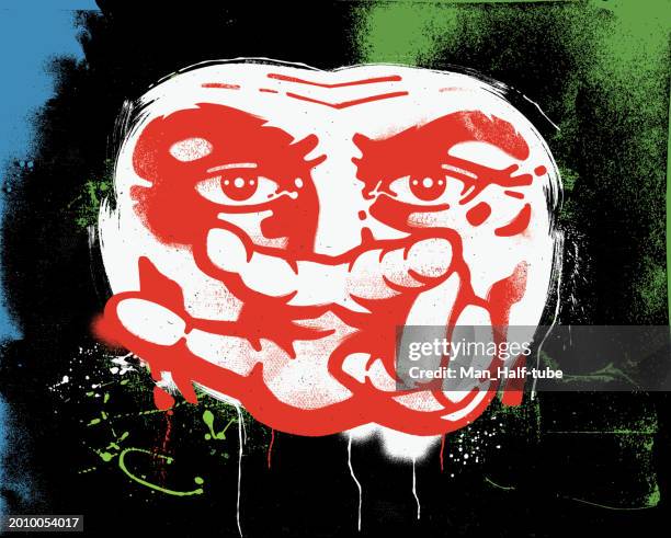 ich beobachte dich, graffiti - propaganda stock-grafiken, -clipart, -cartoons und -symbole