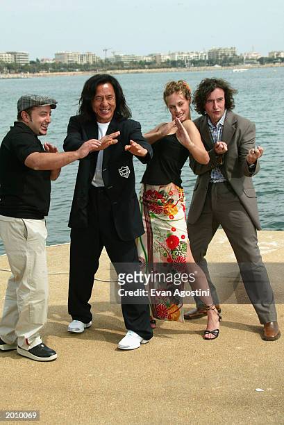 Director Frank Coraci, actor Jackie Chan, actress Cecile de France, actor Steve Coogan pose during the photocall for "Around the World in 80 Days" at...