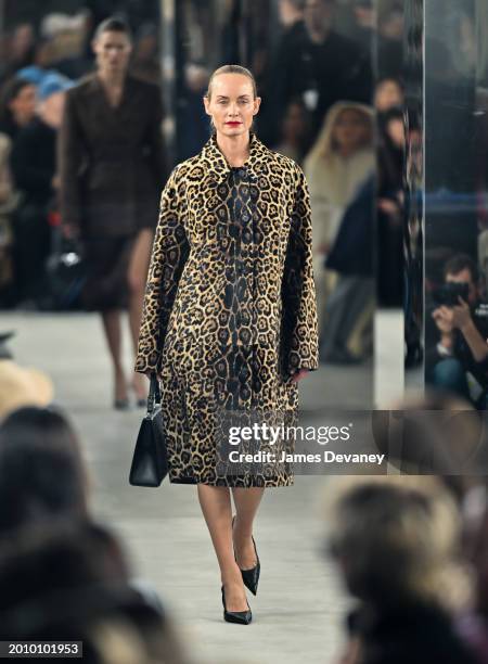 Amber Valletta attends Michael Kors fashion show at 101 7th Avenue during New York Fashion Week on February 13, 2024 in New York City.