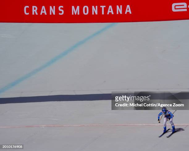 Anouck Errard of Team France competes during the Audi FIS Alpine Ski World Cup Women's Downhill on February 17, 2024 in Crans Montana, Switzerland.