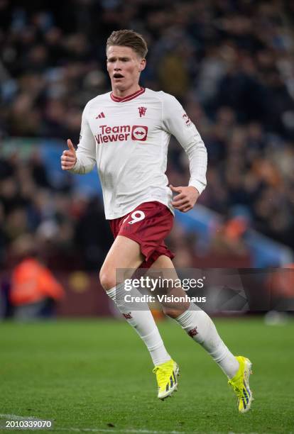 Scott McTominay of Manchester United in action during the Premier League match between Aston Villa and Manchester United at Villa Park on February...