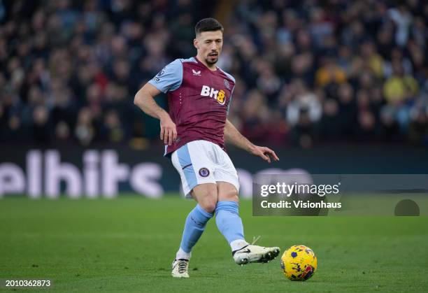 Clement Lenglet of Aston Villa in action during the Premier League match between Aston Villa and Manchester United at Villa Park on February 11, 2024...