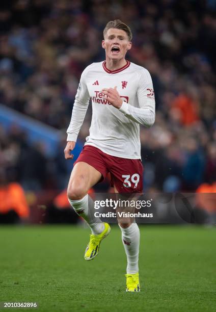 Scott McTominay of Manchester United in action during the Premier League match between Aston Villa and Manchester United at Villa Park on February...