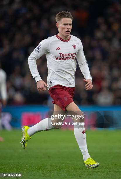 Scott McTominay of Manchester United in action during the Premier League match between Aston Villa and Manchester United at Villa Park on February...