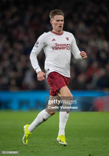 Scott McTominay of Manchester United in action during the Premier League match between Aston Villa and Manchester United at Villa Park on February...