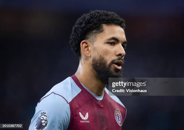 Douglas Luiz of Aston Villa during the Premier League match between Aston Villa and Manchester United at Villa Park on February 11, 2024 in...
