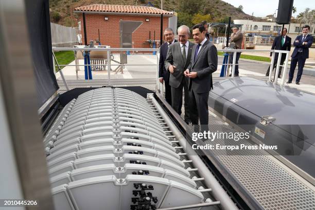 The president of the Junta de Andalucia, Juanma Moreno and the mayor, Francisco de la Torre , visit the piping installations for connection to the...