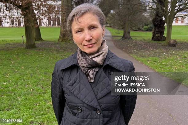 Marina Litvinenko, widow of murdered Russian ex-spy Alexander Litvinenko, poses for a photograph in a park in London on February 17, 2024. The death...