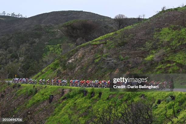 General view of the peloton competing during the 50th Volta ao Algarve em Bicicleta 2024, Stage 1 a 200.8km stage from Portimao to Lagos on February...