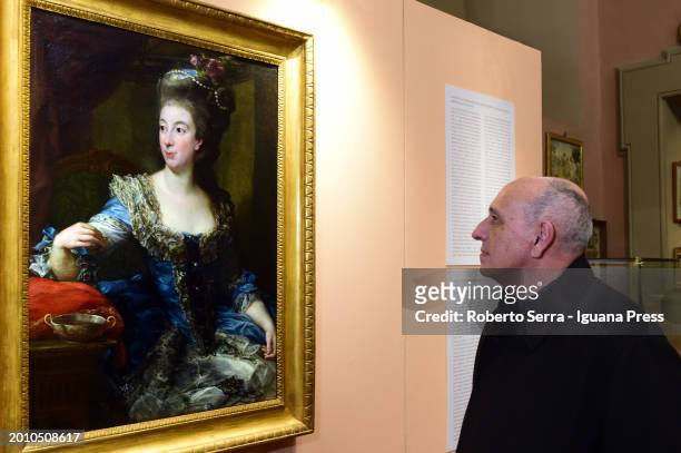 Italian art historian Mark Gregory D'Appuzzo Director of Davia Bargellini Museum attends the "Pompeo Batoni's portrait of Countess Maria Benedetta di...
