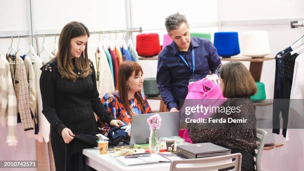 Guests attend during the IFCO – Istanbul Fashion Connection Fair 2024 at Istanbul Expo Center on February 07, 2024 in Istanbul, Turkey.