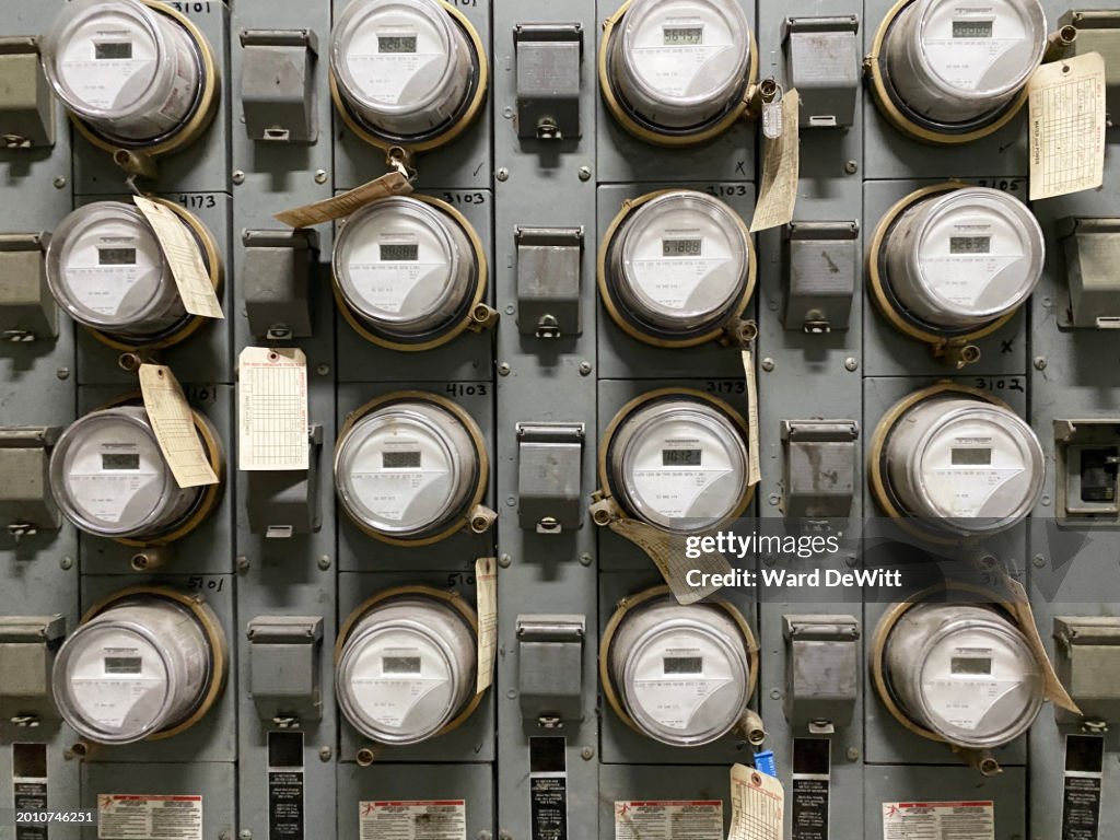 Electric meters in an apartment building