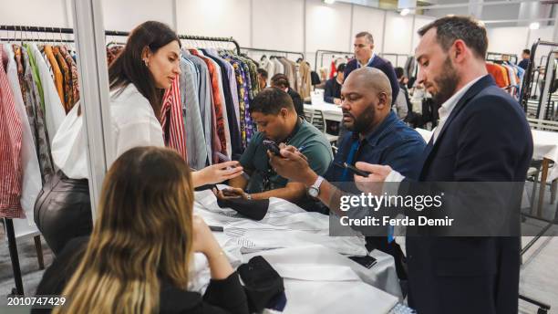 Guests attend during the IFCO – Istanbul Fashion Connection Fair 2024 at Istanbul Expo Center on February 07, 2024 in Istanbul, Turkey.