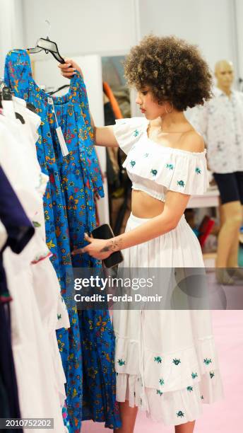 Guests attend during the IFCO – Istanbul Fashion Connection Fair 2024 at Istanbul Expo Center on February 07, 2024 in Istanbul, Turkey.