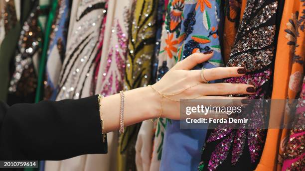 Fashion details at the IFCO – Istanbul Fashion Connection Fair 2024 at Istanbul Expo Center on February 07, 2024 in Istanbul, Turkey.