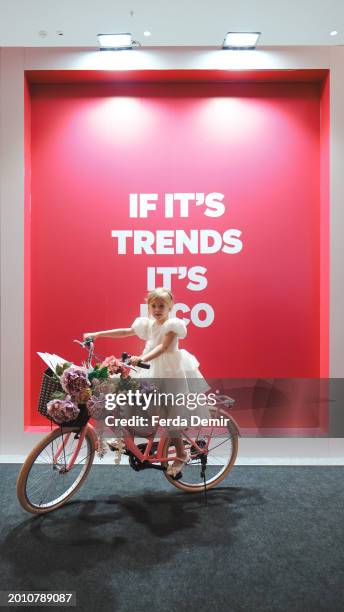 Guest attends during the IFCO – Istanbul Fashion Connection Fair 2024 at Istanbul Expo Center on February 07, 2024 in Istanbul, Turkey.