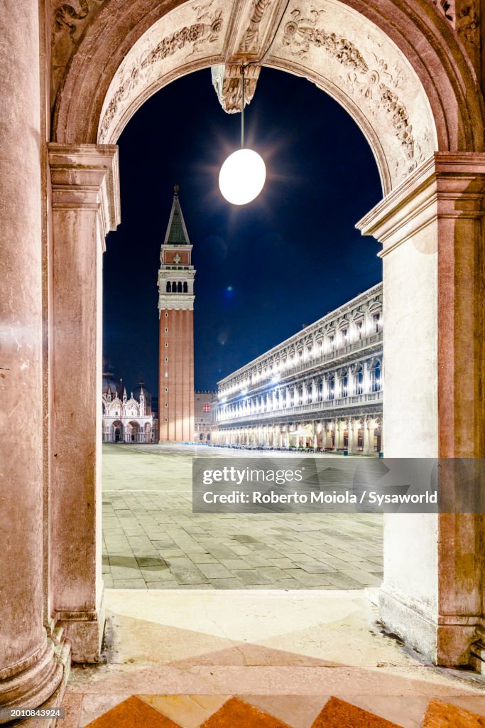 Night view of St Mark's Square and Campanile