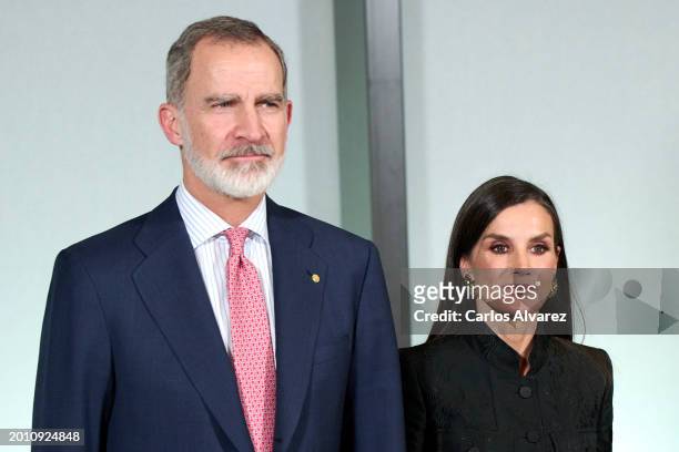 King Felipe VI of Spain and Queen Letizia of Spain inaugurate the 2nd Tower "T2" of the Puig company at the L´Hospitalet de Llobregat on February 14,...