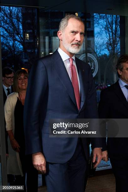 King Felipe VI of Spain inaugurates the 2nd Tower "T2" of the Puig company at the L´Hospitalet de Llobregat on February 14, 2024 in Barcelona, Spain.