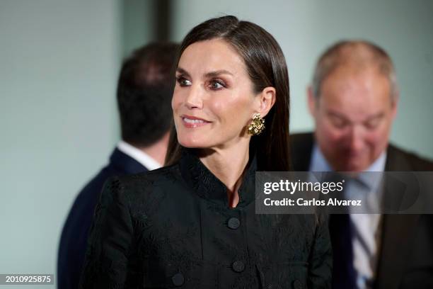 Queen Letizia of Spain inaugurates the 2nd Tower "T2" of the Puig company at the L´Hospitalet de Llobregat on February 14, 2024 in Barcelona, Spain.