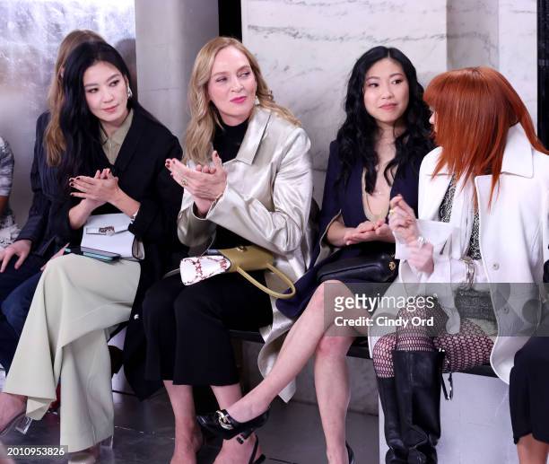 Girl In Red, Kelly Lin, Uma Thurman, Natasha Lyonne and Geraldine Viswanathan attend Tory Burch Fall/Winter 2024 New York Fashion Week at New York...