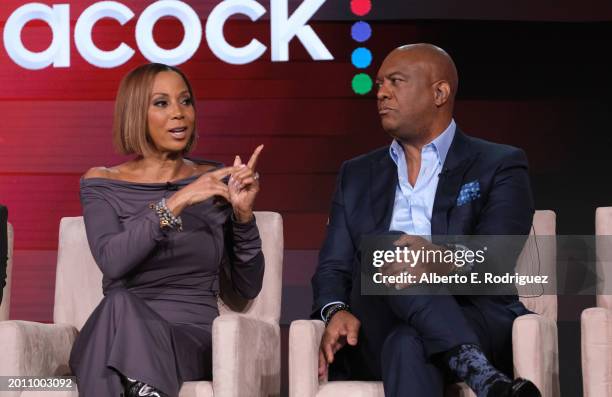 Holly Robinson Peete and Rodney Peete attend the 2024 TCA Winter Press Tour - NBCUniversal at The Langham Huntington, Pasadena on February 14, 2024...