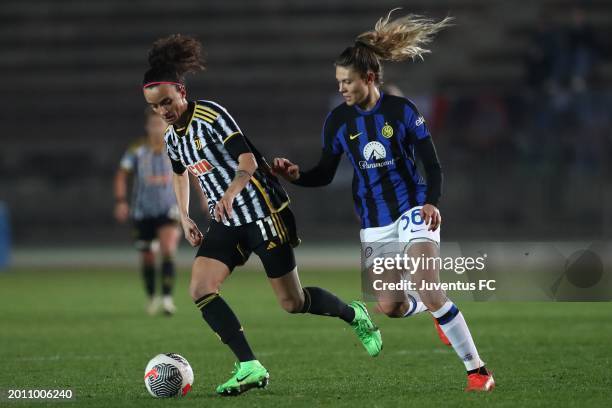 Barbara Bonansea of Juventus in action during the Women Serie A eBay match between FC Internazionale Women and Juventus Women at Arena Civica Gianni...
