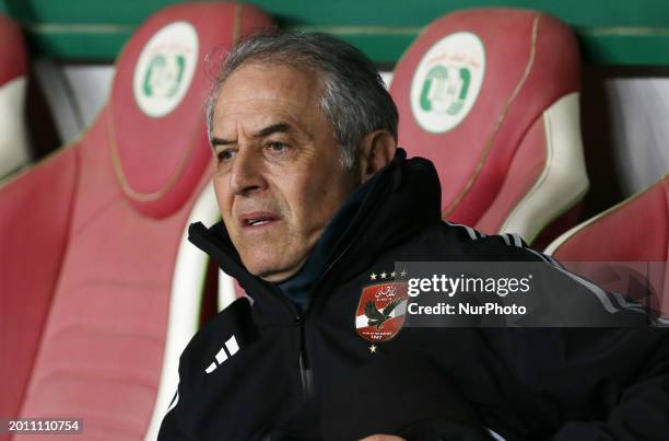 Marcel Koller, the coach of Al Ahly, is reacting during the CAF Champions League football match between CR Belouizdad of Algeria and Al-Ahly of Egypt...