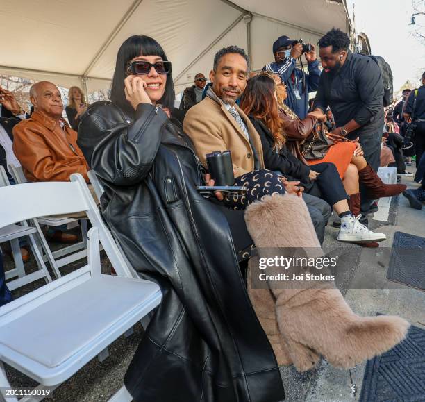 Jennifer Goicoechea and Johnta Austin attend the Black Music and Entertainment Walk of Fame ceremony honoring Usher at Black Music and Entertainment...