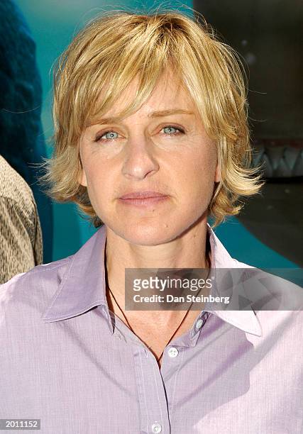 Actress Ellen De Generes arrives at the premiere of "Finding Nemo" at the El Capitan theatre on May 18, 2003 in Hollywood, California.