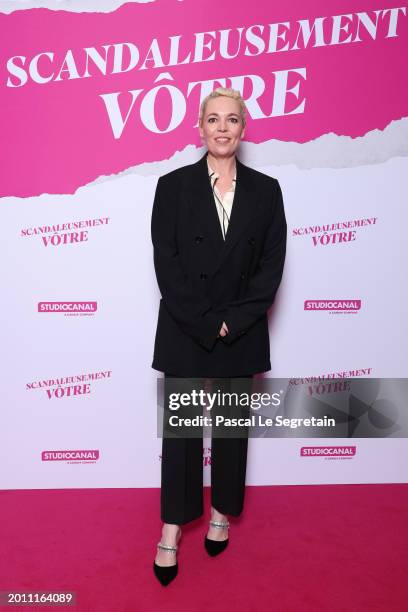 Olivia Colman attends the "Wicked Little Letters - Scandaleusement Votre" Paris Premiere At Drugstore Publicis Cinema on February 14, 2024 in Paris,...