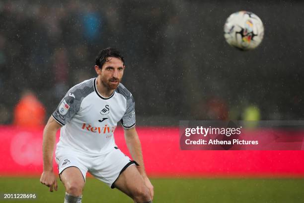 Joe Allen of Swansea City in action during the Sky Bet Championship match between Swansea City and Ipswich Town at the Swansea.com Stadium on...