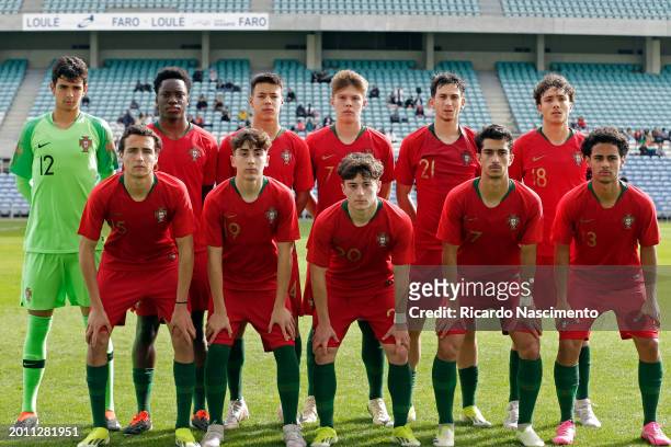 Initial team of U17 Portugal Miguel Gouveia, Atanasio Cunha, Afonso Sousa, Afonso Patrao, Eduardo Fernandes, Afonso Meireles Joao Capucho, Manuel...