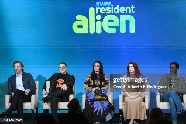 Chris Sheridan, Alan Tudyk, Sara Tomko, Alice Wetterlund and Corey Reynolds attend the 2024 TCA Winter Press Tour - NBCUniversal at The Langham...