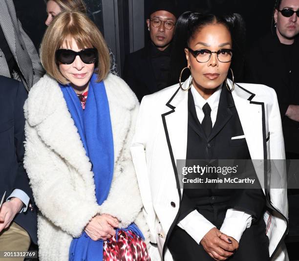 Anna Wintour and Janet Jackson attend the Thom Browne fashion show during New York Fashion Week on February 14, 2024 in New York City.