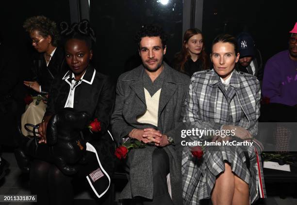 Danai Gurira, Christopher Abbott and Dree Hemingway attend the Thom Browne fashion show during New York Fashion Week on February 14, 2024 in New York...