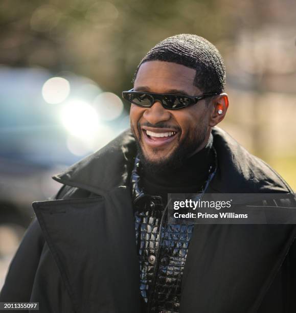 Usher Raymond attends The Black Music And Entertainment Walk Of Fame Honors Usher at Black Music and Entertainment Walk of Fame on February 14, 2024...