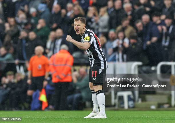 Newcastle United's Matt Ritchie celebrates scoring his side's equalising goal to make the score 2-2 during the Premier League match between Newcastle...