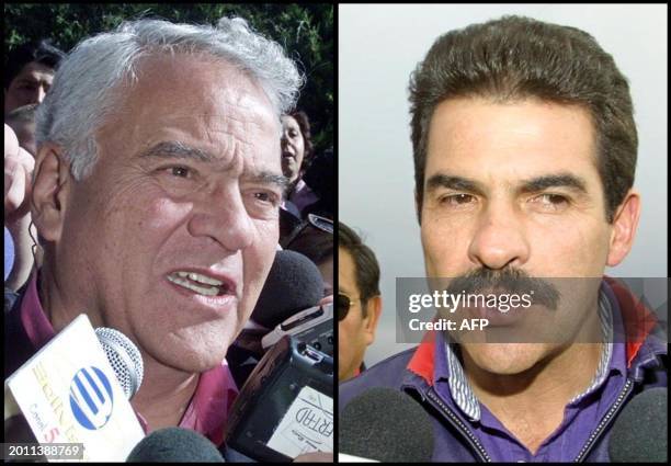 Recent photos of presidential candidates for Bolivia, who according to polls are the most favored candidates 30 June 2002. Montaje de fotos recientes...