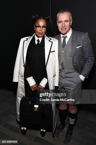 Janet Jackson and Thom Browne attend the Thom Browne fashion show during New York Fashion Week on February 14, 2024 in New York City.